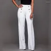 Frauen Hosen 2023 Frühling Casual frauen Taste Dekorative Solide Leichte Büro Dame Dünne Hohe Taille Hose Pantalon Femme