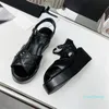 2023-Sandali firmati Scarpe di lusso Moda Donna Pantofole con tacco a canale Sandalo donna New Slide