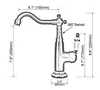 Rubinetti da cucina Rubinetto per lavabo con bocca girevole in ottone anticato retrò Rubinetto monocomando per lavabo e miscelatore per acqua fredda Dnf605