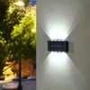 16Led Solar Wall Lamps Outdoor Waterproof Up and Down Lysande belysning Trädgårdsdekoration Solar Ljus trappor Staket Solljuslampa