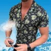 Qnpqyx ny sommar män skjorta försäljning mode tröjor avslappnad tryckt korta ärm manliga toppar blusar