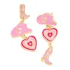 Stud Earrings Ins Simple Oil Drop Pink Hats Earring Exquisite Cute Heart Shoe For Women Girls Fashion Aesthetic Jewelry Gift