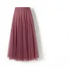 Skirts 70-90cm Length Big Swing Tulle Skirt Women Autumn Winter Korean Cute Green Gray Black Long Tutu