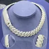 Пользовательские VVS Moissanite Big Hip Hop Mens Rapper Rapper Diamond Chain Coolcelace Cuban Link Chain 20 мм