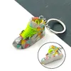 Designer creative shoe key chain color pattern sneaker pendant key ring fashion bag pendant American doll shoes toys