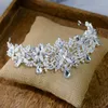 Hair Clips European Rhinestone Brides Tiaras Forehead Bridal Crystal & Pearls Headbands Wedding Accessory Prom Head Wear