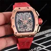 Wristwatches Luxury Mens Mechanics Watch Wristwatch Same Mens Large Dial Wine Barrel Milles Fully Automatic Mechanical Milleser Rm056