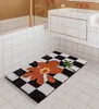 Carpets Fluffy Grids Bathmat Soft Floral Bathroom Rug Bedside Carpet Function Entrance Floor Mat Anti Slip Pad Aesthetic Home Decor