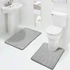 Tappeti Olanly 2PCS Set di tappetini da bagno Tappetino da doccia assorbente antiscivolo Morbido Memory Foam Tappetino da toilette a forma di U e tappetino da bagno rettangolare