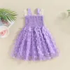 Flickklänningar Butterfly Wings Princess Dress for Kids Baby Summer Sleeveless Suspender Tulle Tutu Birthday Party Beach A-Line