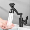 Bathroom Sink Faucets 1PC Brass Black Basin Faucet Universal Rotating WashBasin Toilet Third Gear And Cold Water Tap Deck Mount