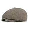 Beretten herfst winteroorbescherming warme sboy cap mannen baret vrouwen y blinders vintage dikke papa hoed mannelijke hoorn wollen boina a74 230509