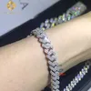 Sale 6.5mm/8mm/10mm Men's Silver Cuban Link Chain Pass Diamond Tester Gra Vvs Moissanite Cuban Bracelet