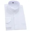 Chemises habillées pour hommes Mandarin Bussiness chemises formelles pour hommes chinois col montant solide plaine blanc robe chemise coupe régulière à manches longues hommes hauts 230510