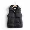 Leder Winter Weste frauen Ärmellose Weste Jacke Puffer Baumwolle Gepolsterte Gilets Weibliche Feste Weste Körper Wärmer chalecos para mujer