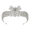 Kristaller pärlor brudhuvudstycken krona tiara bröllop hår tillbehör kvinnor handgjorda pannband ornament kvinnlig prom huvudbonad hårband huvudkläder zj16
