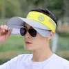 Wide Brim Hats Bucket Summer Men Retractable Visor Sun Korean Alphabet Empty Top Sunscreen Breathable Fishing Adjustable Unisex 230509