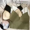 Canottiere da donna Camis Sexy Canotta sottile Canotta da donna senza cuciture Canotta Cinghie a righe Bralette Lingerie OnePiece Tube Biancheria intima di base Reggiseno imbottito Z0510