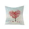 Pillow Case Romantic Valentine Day Decoration Pillowcase Red Heart Shape Letter Cushion Cover Linen Chair Throw