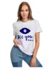 Women's T-Shirt Women 2023 Summer evil eye Short Sleeve Print Blue Art Eye Lady T-shirts Top T Shirt Ladies Womens Graphic Female Tee T-Shirt P230510