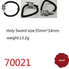 70021 Punk s925 Sterling Silver Cross Black Hair Rope Vintage Headwear Edge Clip Hand Rope Holy Sword Hair Clip