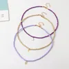 Choker Trendy Colored Seed Beads Chain Necklace Pendant Women Fashion Moon Star Lock Necklaces Set Collar Jewelry