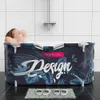 Badkar nordisk stil vikbar badkar bärbar vattentät förtjockad vuxen familj spa badkar stor storlek hushålls bad hink