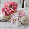 Fleurs décoratives DENISFEN Rose Bouquet Soie Pivoine Artificielle Floral 8 Tête Faux Bouquet Pour La Maison De Mariage Décoration Intérieure