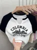 T-shirt femme Kaus Cetak Huruf Lengan Pendek Leher o Kasual Wanita Lucu Musim Panas Baju Y2K Atasan Potong Bodycon Tank Top Mode 230510