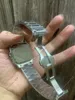 Fyrkantiga klockor 35 mm 40mm rostfritt stål mekaniska klockor fodral och armband mode kvinnor manliga armbandsur241h
