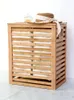 Laundry Bags Bamboo Small Basket With Lid For Household Use Bedroom Clothing Storage Dust Proof Bathroom Storing Dirty Clothes