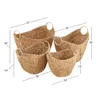 14 , 16 , 19 , 21 W Brown Seagrass Handmade Woven Storage Basket with Metal Handles, 4-Pieces