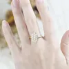 Solitaire Ring Kuololit 18K 14K 10K gul vit guldring för kvinnor Två ton skapade Diamond Luxury Band för förlovningsbröllop 230509