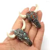 Pendant Necklaces Animal Bull Head Shaped Resin Fashion Jewelry 47x47mm Pendants For DIY Making Necklace Bracelet Accessories