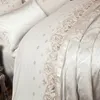 Bedding Sets Jacquard Set Luxury High -End Cotton Queen King Size Tampa de Duvet Folha de Cama Pronhas Flat Soft 230510