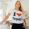 T-shirt voor dames Ik hou van tequila op zondag Graphic Drink Lover's Women T Shirts korte mouw losse katoen casual tops tees mode casual shirts t230510