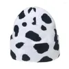 Berretti Cow Leopard Zebra Pattern Berretti Berretti Nero Bianco Plaid lavorato a maglia Cappello invernale caldo Donna Uomo Coppie Cappelli Cotone Elastico Panama