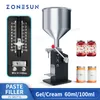 ZONESUN Riempitrice manuale per miele Riempitrice manuale per bottiglie di pasta liquida Crema cosmetica Salsa per pasta Burro di arachidi Imballaggio alimentare ZS-MGT1S