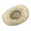 Sombreros de ala ancha Cubo Angélica Tejido a mano Vaquero occidental Hierba salada Visera de paja natural para mujeres Hombres de moda con cinturón 230509