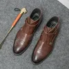 British Luxury Boots Men Plataforma Vintage Boots Classic Genuine Leather Masculino Botas de Negócios Plus Size 38-46