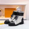 Luxury Designer Wonderland Flat Ranger Combat Boots Metropolis Martin Ankle Calfskin Leather And Canvas Territory Winter Sneakers With Origi