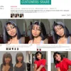 Silk Top Short Bob Human Hair Wigs Brasil Remy Straight Remy Lace Full com Bangs pré -arrancada