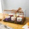 Hediye Sargısı 5pieces Şeffaf Taşınabilir Cupcake Kutusu Ekmek Kek Kutuları Temiz PVC Tatlı Ambalaj Kılıfları Sahipleri Etkinlik Parti Tedarik