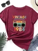 Women's T-Shirt Vintage 1984 Recorder Print Women T Shirt Short Sleeve O Neck Loose Women Tshirt Ladies Tee Shirt Tops Clothes Camisetas Mujer P230510