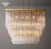 Cielo quadratische Kronleuchter, moderne Retro-LED-Glas-Hängeleuchten, Leuchte für Wohnzimmer, Schlafzimmer, Esszimmer, Decken-Pendelleuchten, Glanz