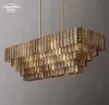 Sirene Smoke Glass Rectangular Chandeliers Modern Vintage LED Pendant Light Fixture for Living Room Dining Room Kitchen Island Hanging Lamps Lustre