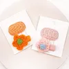 Accessoires pour cheveux 2 pièces/ensemble enfants mignon tricot fleur arc ornement Clips bébé filles belle ovale Barrettes épingles à cheveux enfants