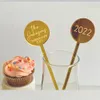 Party Decoration 50pcs Personalised Round Drink Stirrers Wedding Decorations Bachelorette Cocktail Stirrer Baby Shower Swizzle 230510