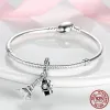 925 srebrne uroki do pandora biżuteria koraliki Dangle Boy Turtle Travel Dragonfly Bead