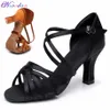 Sandaler Satin Salsa Latin Dance Shoe for Women Girls Tango Ballroom High Heel Soft Dancing S 57cm 230509